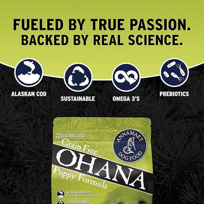 Annamaet Grain-Free Ohana Puppy Formula Dry Dog Food, (Line-Caught Cod & Whitefish), 25-lb Bag