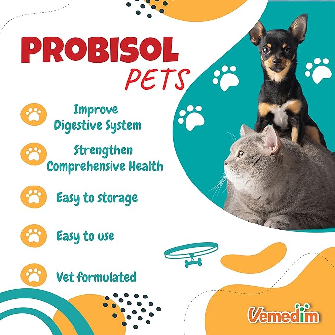 Probisol Pets, Probiotic Powder for Dogs and Cats, Helps Support A Healthy Immune, Digestive System, Decrease Foul-Smelling Waste, Better Digestion/Milk Flavored/ 5.3oz (150g)-30 Packets