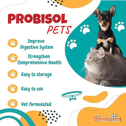 Probisol Pets, Probiotic Powder for Dogs and Cats, Helps Support A Healthy Immune, Digestive System, Decrease Foul-Smelling Waste, Better Digestion/Milk Flavored/ 5.3oz (150g)-30 Packets