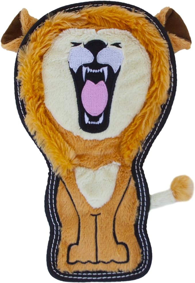 Outward Hound Tough Seamz Lion Plush Dog Toy, Medium