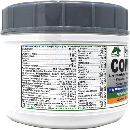 Dogzymes Complete - Probiotics, prebiotics, Glucosamine, Chondroitin, MSM and Hyaluronic Acid, complete skin and coat care (1 pound)