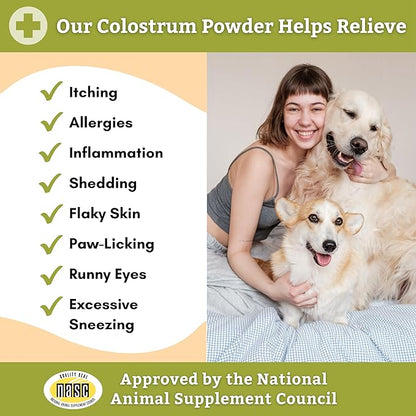 Wholistic Pet Organics Immune Balance: Dog Seasonal Allergy Relief, Colostrum for Dogs, Itching Relief for Dogs, Dog is Human Multivitamin Itch Relief, Dog Allergy Relief, Mother's First Milk Powder