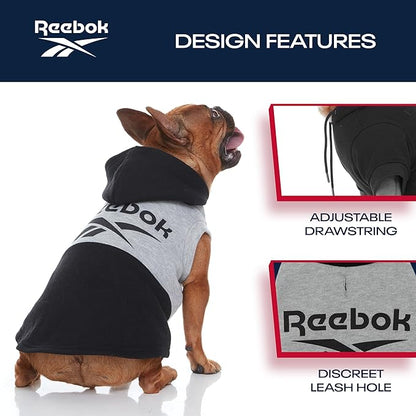 Reebok Dog Hoodie – Fleece Dog Sweater with Leash Hole, Cold Winter Dog Sweatshirt for Small Medium and Large Dogs, Premium Dog Fall Sweater Pullover Hoodie, Cozy Warm Perfect Dog Christmas Outfit