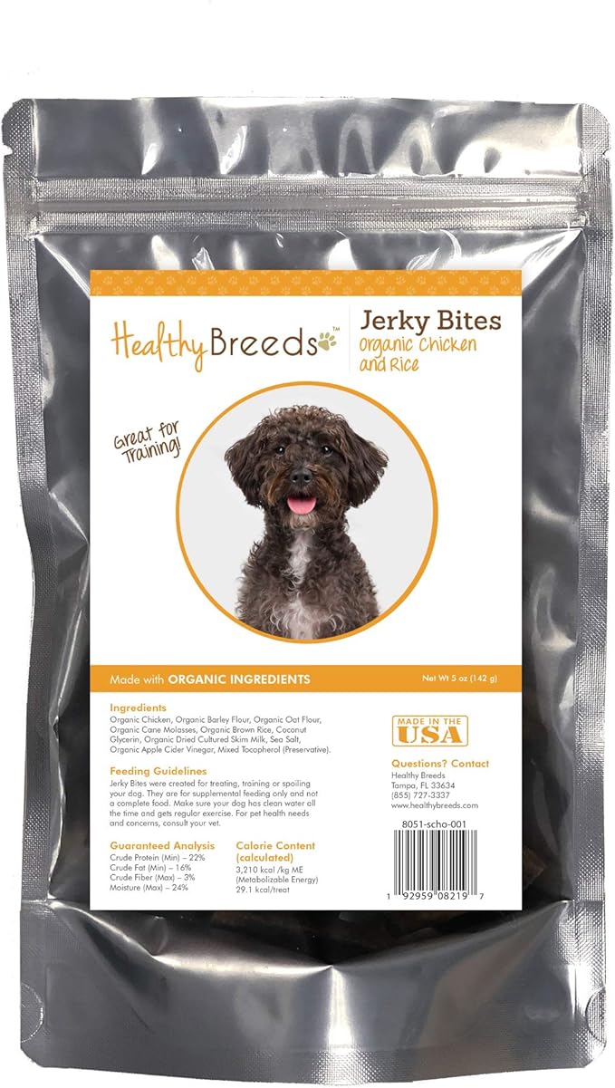 Healthy Breeds Schnoodle Jerky Bites Chicken & Rice Recipe Dog Treats 5 oz