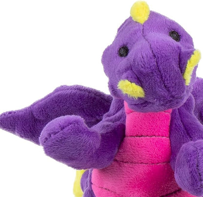 goDog Bubble Plush Dragons Squeaky Dog Toy, Chew Guard Technology - Purple, Small