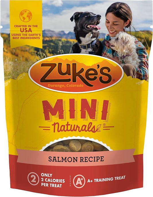 Zuke’s Mini Naturals Soft Dog Treats for Training, Soft and Chewy Dog Training Treats with Salmon Recipe