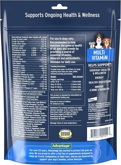 Pet Protect from The Makers of Advantage Vet-Formulated Daily Multivitamin for Dogs | 120 Chews with Vitamins