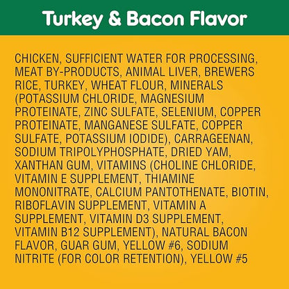 PEDIGREE CHOPPED GROUND DINNER Adult Canned Soft Wet Dog Food, Turkey & Bacon Flavor, 13.2 oz. Cans (Pack of 12)