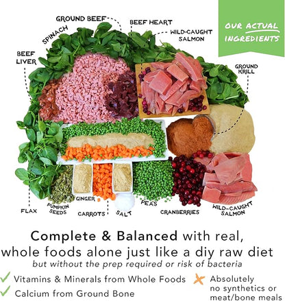 Simple Food Project - Beef & Salmon Recipe - Freeze Dried Raw Food for Dogs - 48oz