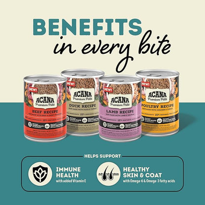 ACANA PREMIUM PATE Wet Dog Food, Lamb Recipe, 12.8oz (Case of 12)