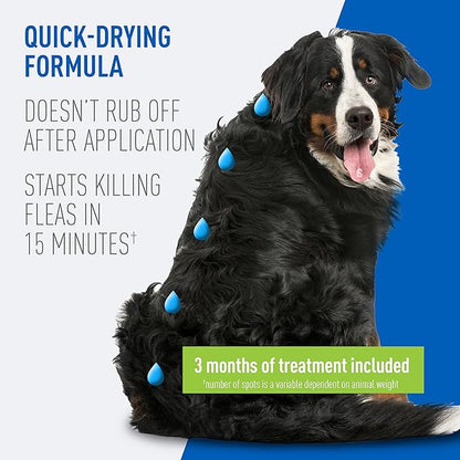 Adams Plus Flea & Tick Prevention Spot On for Dogs 61-150 Pounds, 12 Weeks & Older, 3-Month Supply, Kills Fleas, Flea Eggs, Flea Larvae & Brown Dog & Deer Ticks, Kills & Repels Mosquitoes For 30 Days