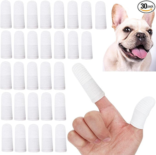 30 PCS Dog Toothbrush Pet Toothbrush Finger Toothbrush cat Toothbrush Washable & Comfortable & Durable 1 Set for 2 Fingers(30) (30)