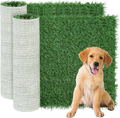 Replacement Dog Grass Pee Pad for Potty Training - 24"x24"/2 Pack, Medium Artificial Grass Patch for Potty Tray, Reusable & High Drainage