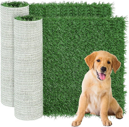 Replacement Dog Grass Pee Pad for Potty Training - 24"x24"/2 Pack, Medium Artificial Grass Patch for Potty Tray, Reusable & High Drainage