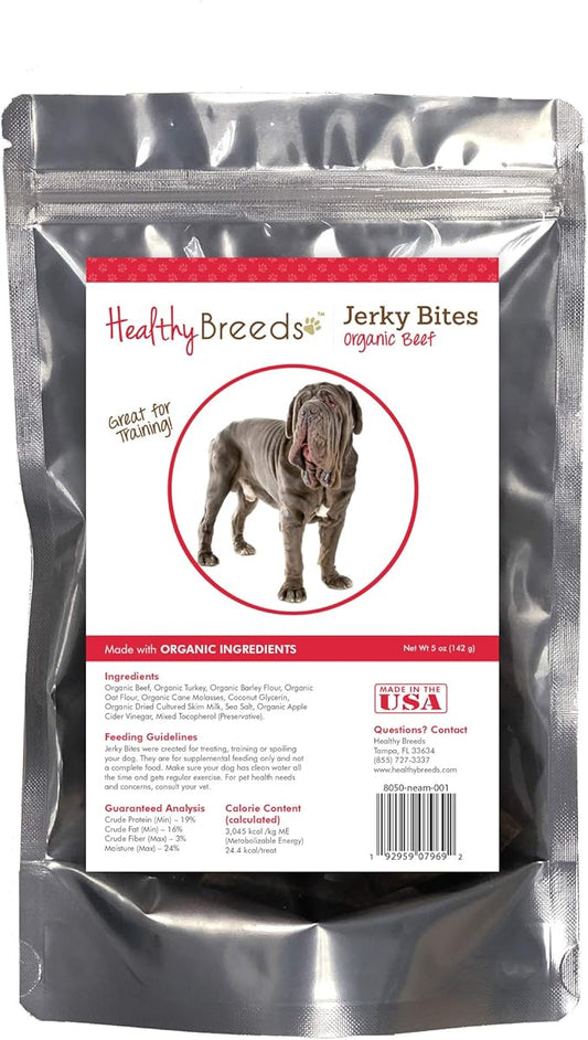 Healthy Breeds Neapolitan Mastiff Jerky Bites Beef Recipe Dog Treats 5 oz