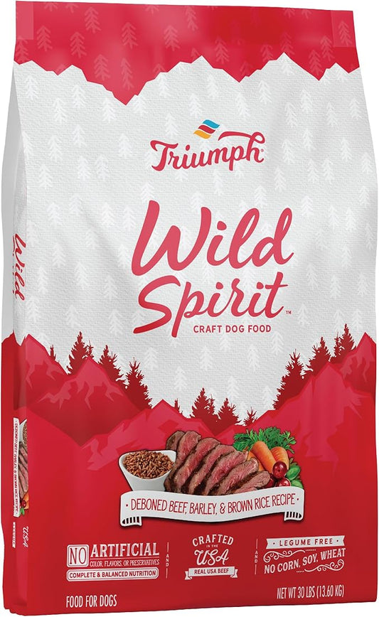 Triumph Wild Spirit Beef, Barley & Brown Rice Recipe Dry Dog Food, 30 LB