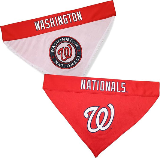Pets First NAT-3217-S-M MLB Washington Nationals Reversible Pet Bandana, Small/Medium, MLB Team Color