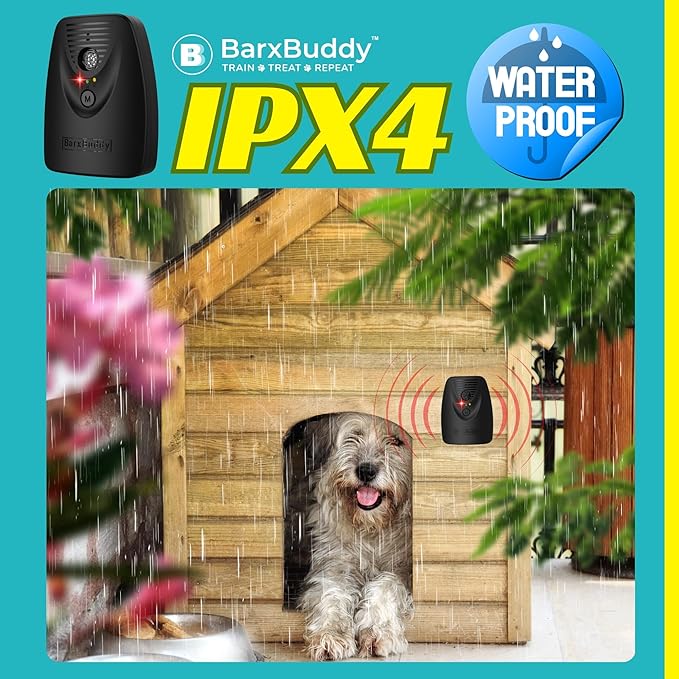 BarxBuddy [3-Pack] BarkShield Home Anti Barking Device, 66ft Long Range Ultrasonic, Waterproof Dog Bark Deterrent Box for Indoor/Outdoor Use, Safe Bark Collar Alternative Dog Training & Behavior Aid