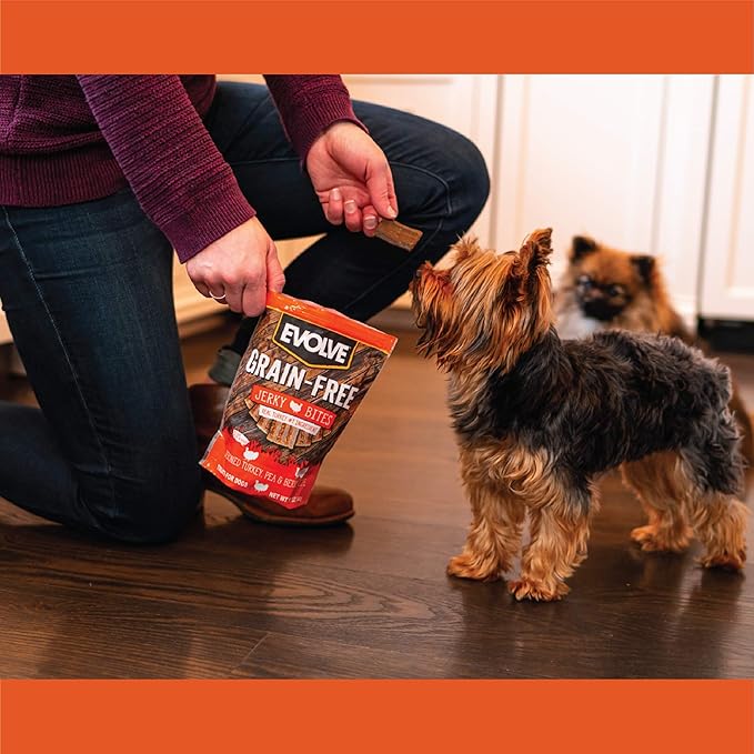 Evolve Grain Free Turkey, Pea, and Berry Jerky Bites Dog Treats