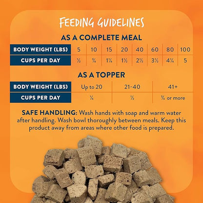 Montana Dog Food Freeze Dried Raw Dog Food Topper (Cage-Free Chicken) – Made in USA, Prebiotics & Probiotics, No Synthetic Vitamins, Dog Food Topper or Complete Meal (12 oz)