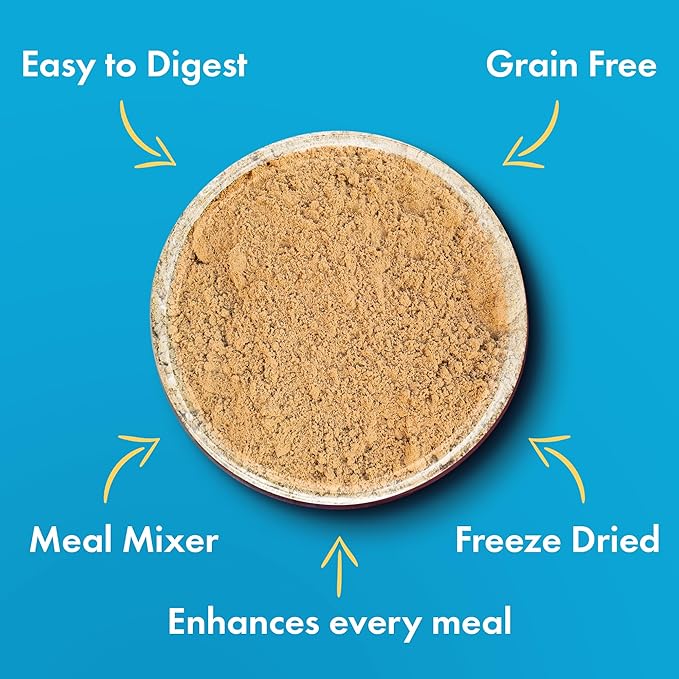 Visionary Pet Foods Gourmet Freeze Dried Meal Mixer, Dry Food Topper, High in Protein, Low Carb and Grain Free, Healthy Snack for Dogs, Chicken Flavor 6oz. Jar