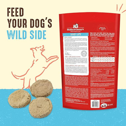 Stella & Chewy's Freeze Dried Raw Dinner Patties – Grain Free Dog Food, Protein Rich Dandy Lamb Recipe – 5.5 oz Bag