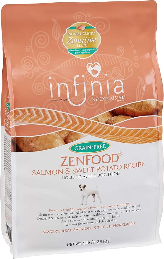 ZenFood | Salmon and Sweet Potato Grain-Free Adult Dog Food | Nutritionally Complete - 5 Pound (5 lb) Bag