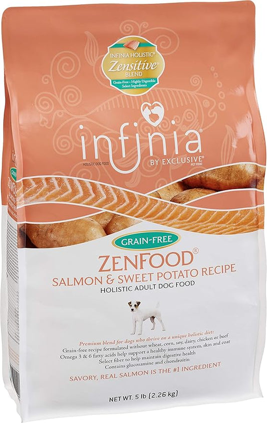 ZenFood | Salmon and Sweet Potato Grain-Free Adult Dog Food | Nutritionally Complete - 5 Pound (5 lb) Bag