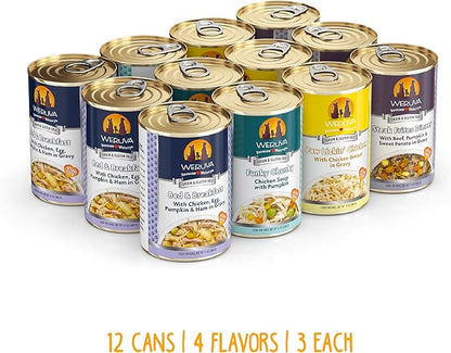 Weruva Classic Dog Food, Variety Pack, Baron's Batch, Wet Dog Food, 14oz Cans (Pack of 12), Multi