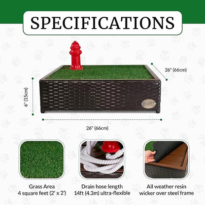 Porch Potty Artificial Grass Potty Pads for Dogs - Small Size 26x26x7 Reusable Potty Training Pad - Washable Pee Pads for Dogs - Unique Design - Instant Drainage -Quick Absorb - 2x2 Ft Grass Size