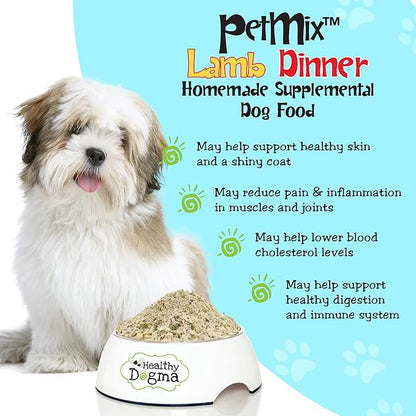 Healthy Dogma - PetMix Dehydrated Dog Food for Allergies - Grain Free, Freeze Dried, Raw, Homemade Dog Food (Lamb Dinner, 10 lbs)