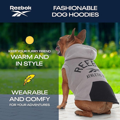 Reebok Dog Hoodie – Fleece Dog Sweater with Leash Hole, Cold Winter Dog Sweatshirt for Small Medium and Large Dogs, Premium Dog Fall Sweater Pullover Hoodie, Cozy Warm Perfect Dog Christmas Outfit
