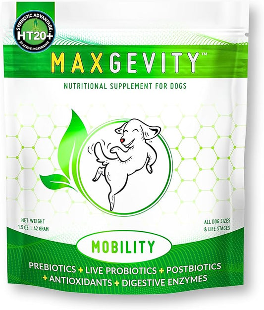 MAXGEVITY Mobility, Hip & Joint Support Meal Topper with Glucosamine & Green Lipped Mussels, Live Probiotics, Pre & Postbiotics, Digestive Enzymes, and Antioxidants | Up to 90-Day Supply