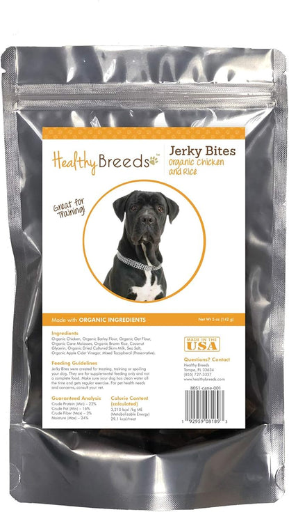 Healthy Breeds Cane Corso Jerky Bites Chicken & Rice Recipe Dog Treats 5 oz