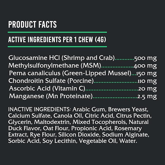 FIDELIS Dog Joint Supplement for Large & Small Breeds (60 Soft Chews), Made in USA, Glucosamine Chondroitin for Dogs, Green-Lipped Mussel, Amino Acids, Omega Fatty Acids for Joint Health