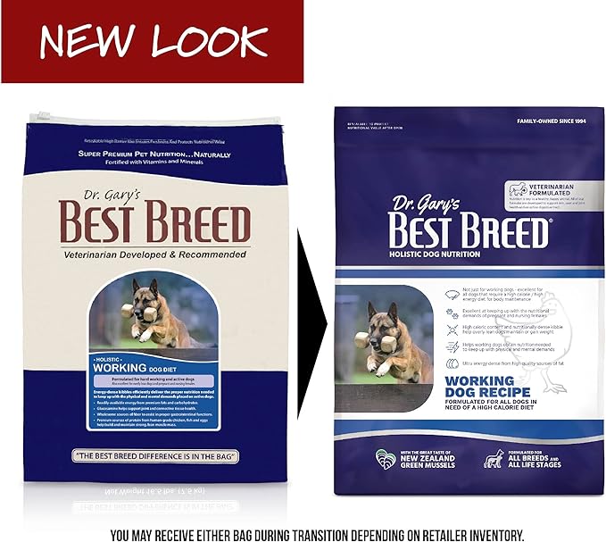 Best Breed Working Dog Diet Made in USA [Natural High Calorie Dry Dog Food] - 4lbs