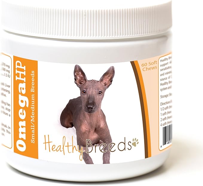 Healthy Breeds Xoloitzcuintli Omega HP Fatty Acid Skin and Coat Support Soft Chews 60 Count