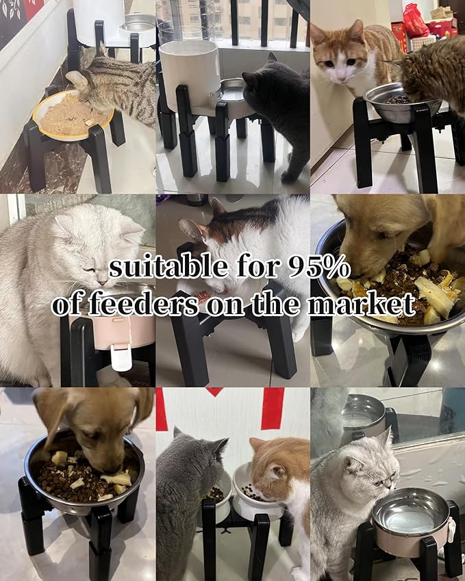 CZPET Dog Water Dispenser Stand, Holder for Pet Automatic Feeders, Width Adjustable Elevated Stand for Pet Feerders, Suitable for Medium & Small Pets [Stand Only]