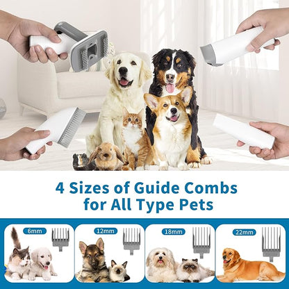 Dog Grooming Vacuum Kit: Pet Grooming Kit for Shedding, 16000PA Powerful Suction 99% Pet Hair, 1.5L Dust Cup and Low Noise Dog Clippers Tools with 4 Combs