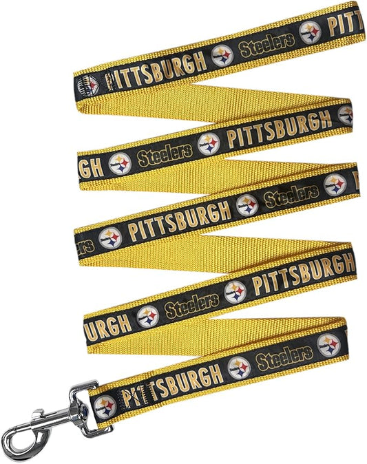 NFL PET Leash Pittsburgh Steelers Dog Leash, Large Football Team Leash for Dogs & Cats. A Shiny & Colorful Cat Leash & Dog Leash Licensed by The NFL