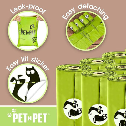 Pet N Pet Poop Bags For Dogs, 120 Counts Plant Based Dog Poop Bags Rolls, Dog Bags For Poop, Thick Dog Poop Bag Rolls, Doggy Poop Bags, 100% Leak-proof Easy to Use Pet Poop Bags