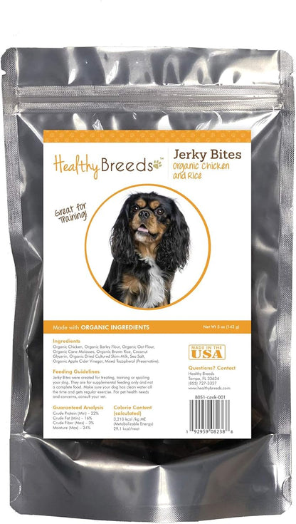 Healthy Breeds Cavalier King Charles Spaniel Jerky Bites Chicken & Rice Recipe Dog Treats 5 oz