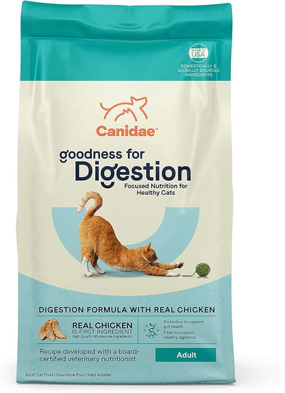 Canidae Goodness for Digestion, Premium Adult Dry Cat Food with Real Chicken, 5 lbs.