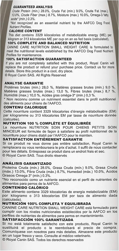 Royal Canin Small Weight Care Adult Dry Dog Food for Small Breeds, 13 lb bag
