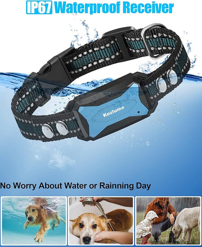 Dog Shock Collar for 2 Dogs- 4000Ft Waterproof Dog Training Collar with Remote for 5-120lbs Small Medium Large Dogs, 3 Channels, Rechargeable E Collars with Beep Vibration Safe Shock Modes (Blue)