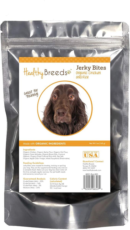 Healthy Breeds Field Spaniel Jerky Bites Chicken & Rice Recipe Dog Treats 5 oz