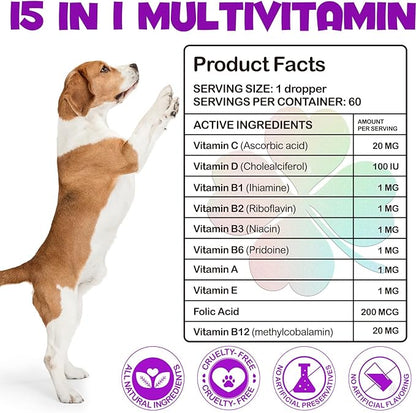 Multivitamin for Dogs, 15 in 1 Multivitamin for Dogs, Dog Vitamins and Supplement