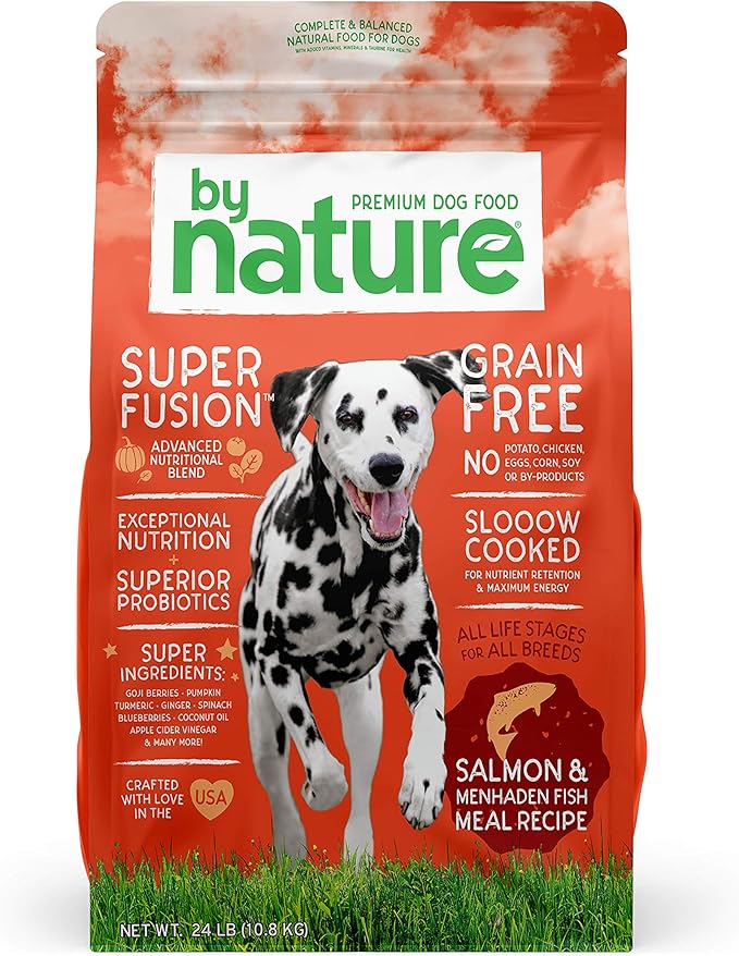 Grain Free Dog Food Made in USA [Grain Free Dry Dog Food with Superfood Ingredients for Food Sensitivities and Immune Health], Salmon & Menhaden Fish Meal Recipe, 24 lb. Bag