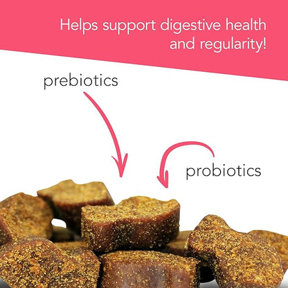VetriScience Probiotic Everyday for Cats, Digestive Support Supplement, Duck Flavor, 60 Bite Sized Chews - Probiotics and Prebiotics, GI and Immune Support