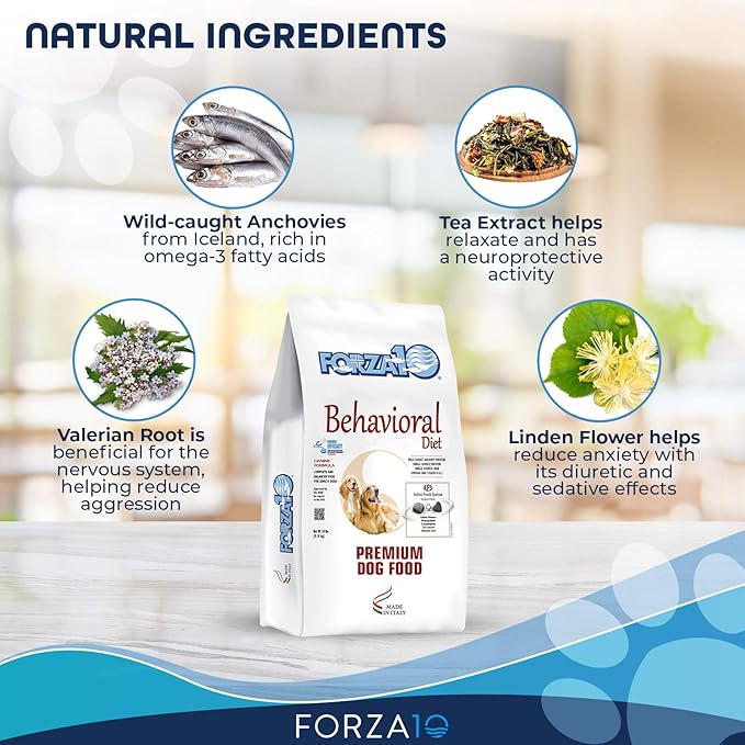 Forza10 Dry Dog Food for Behavioral Support for Dogs, Single Source Protein, Limited Ingredient Dog Food, for Adult Dogs Dry Dog Food (18 Pounds)